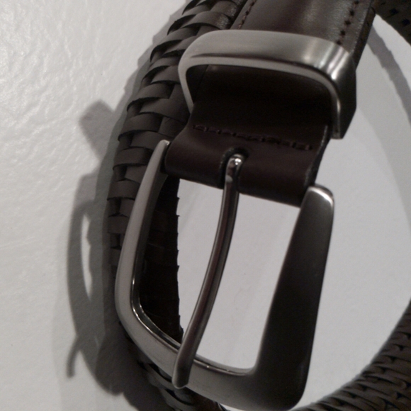 Dark Brown Leather Braided Belt Unisex (?) - Picture 3 of 6